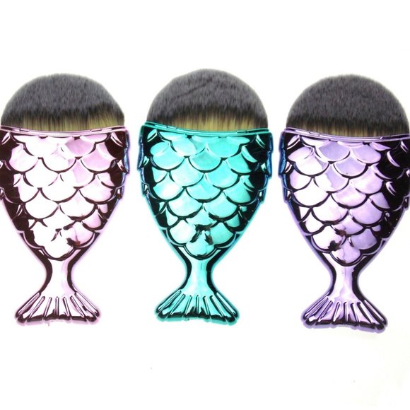 Mermaid Make Up Brush 3 Turquoise Lavender Pink - Picture 5 of 5